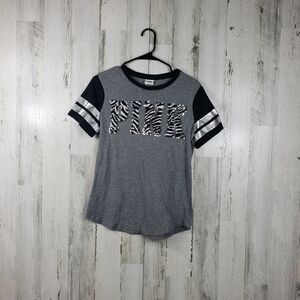 3/$15 Pink Victoria's secret VS black, gray, white sequin tshirt women's size XS